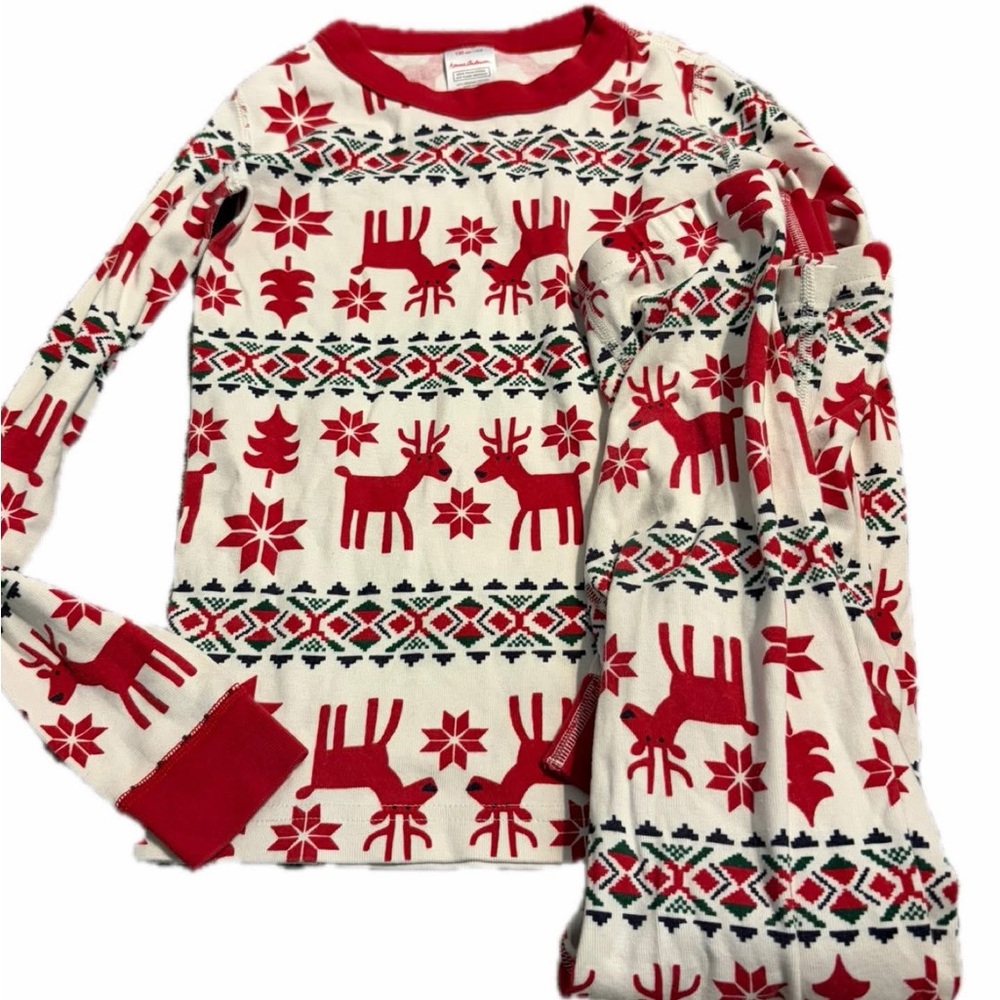 Hanna andersson 130 size 8 deer dear pajamas Christmas